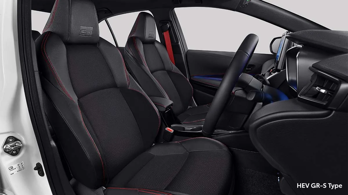 Sporty GR Seat with Red Stitching and Red Seatbelt