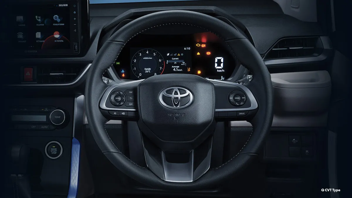 New Leather Tilt and Telescopic Steering with Audio & MID (All Type) & Drive Mode Switch (All Q CVT Type)