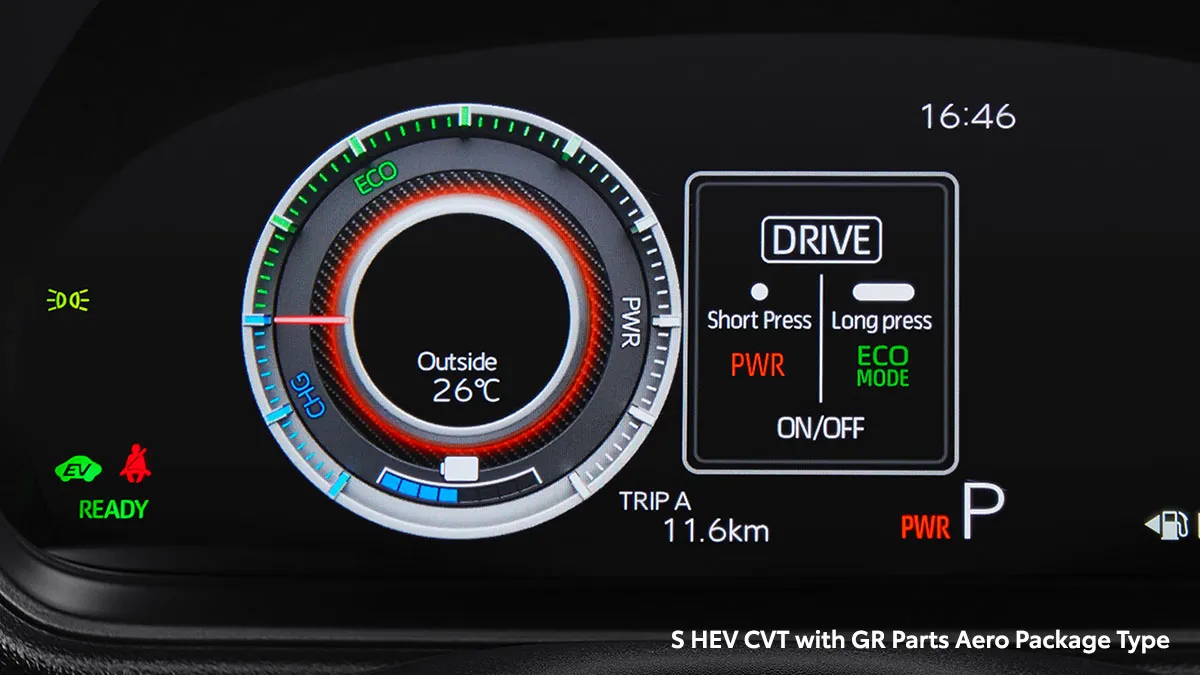 Endearing Drive Mode (ECO, Normal, Power) (All S Type)
